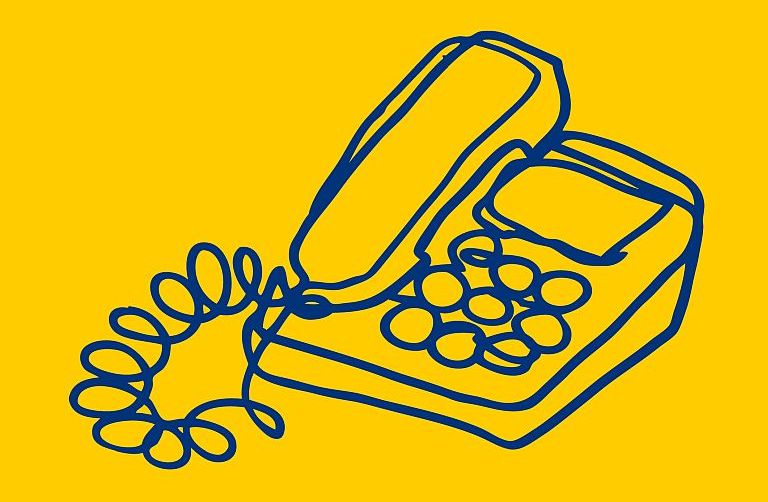Cartoon illustration of telephone