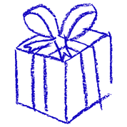 cartoon illustration of a present