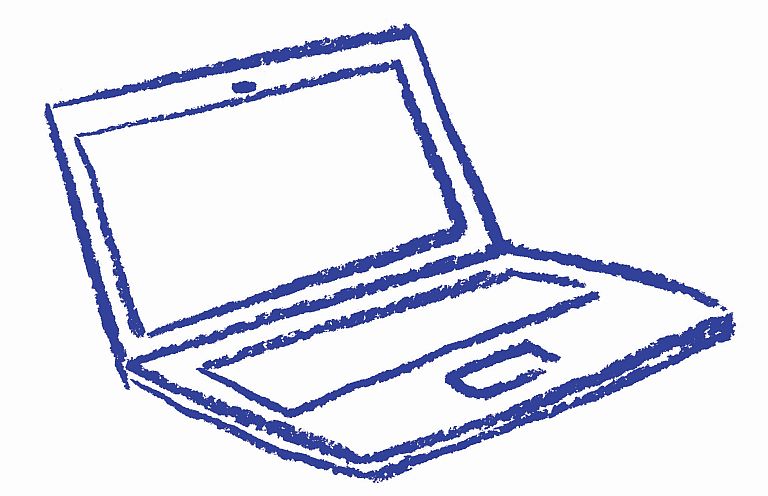 Cartoon illustration of laptop
