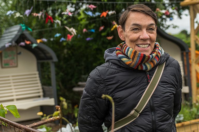 Smiling photo at the allotment
