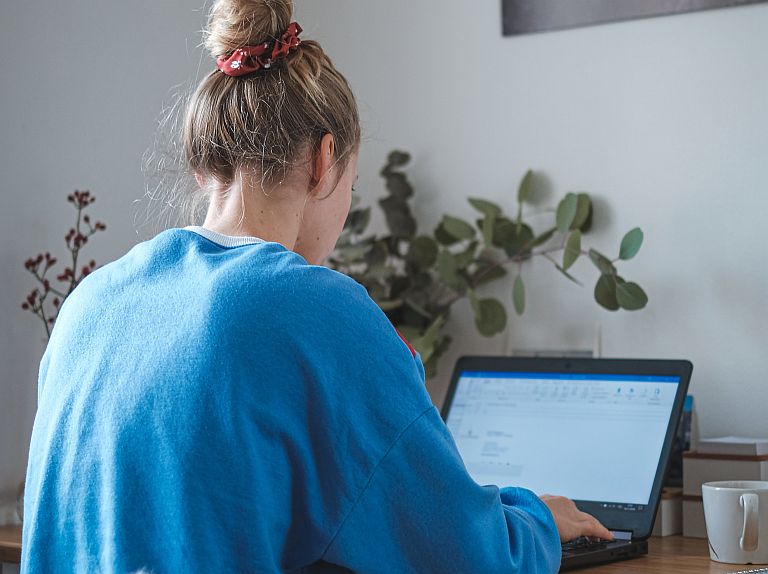 Person working on their laptop