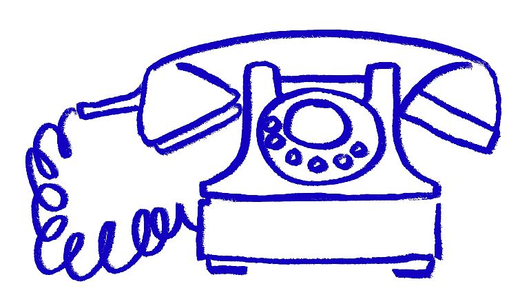 Cartoon illustration of telephone