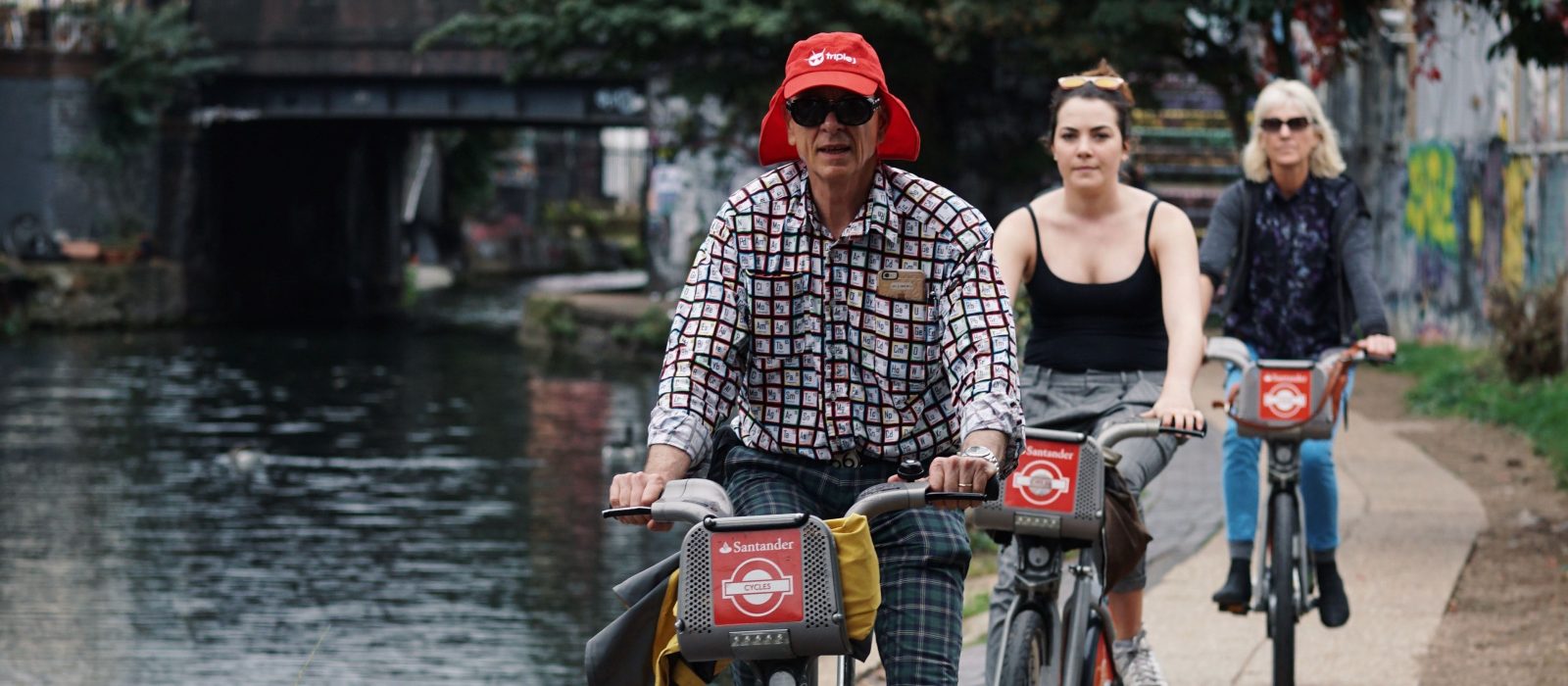 Friends cycling together