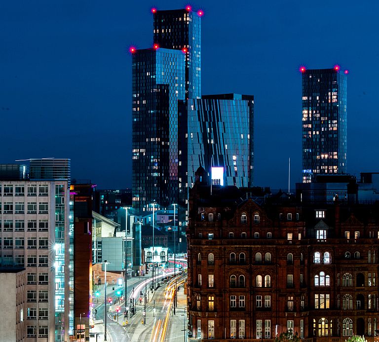 Manchester at night