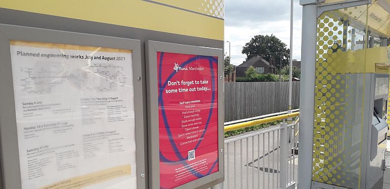 Wellbeing poster campaign on tram network